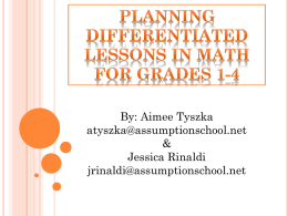 Planning Differentiated Lessons in Math