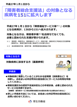 障害者総合支援法の対象疾病について.