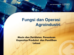 4. Fungsi Operasi Agroindustri