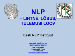 PowerPoint Presentation - Eesti NLP Instituudi kodulehek&uuml;lg