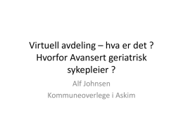 Alf Johansen, Virtuell avdeling