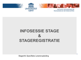 1. stage - SLO - Universiteit Gent