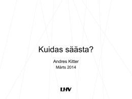 Andres Kitter Kuidas säästa