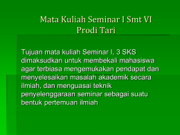 Seminar Tari I