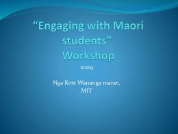 *Engaging with Maori students* Workshop