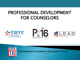 TSTC Counselor Updates