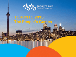 People`s Games - Toronto 2015 Pan Am Games