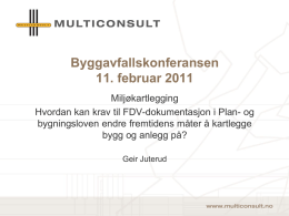 dokumentasjon- Geir Juterud, Multiconsult