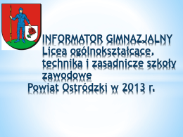 Prezentacja-Informator Gimnazjalisty 2013