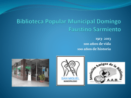 Biblioteca Popular Municipal Domingo Faustino Sarmiento 1913