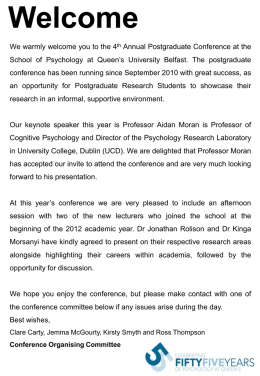 Postgraduate Conference Programme 2013