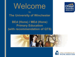 Primary Education - University of Winchester