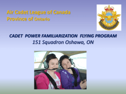 Air Cadet League of Canada Ontario Cadet Power Flying Program