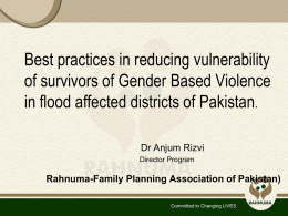 Anjum Rizvi, Family Planning Association of Pakistan