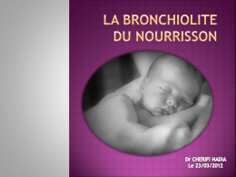 La bronchiolite du nourrisson
