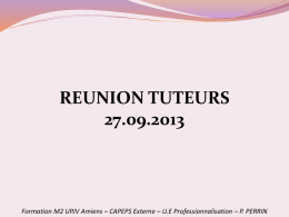 Réunion 27/09/2013 – Informations Tuteurs de stage – P. PERRIN