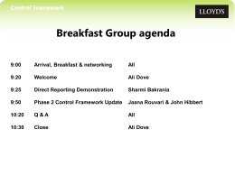 Control Framework Breakfast Group Presentation July 2013