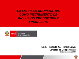 Dirección de cooperativas – Ricardo Pérez Luyo