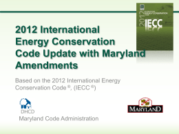 2012 International Energy Conservation Code Update with