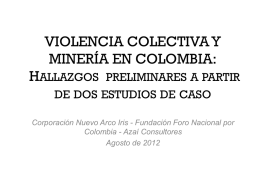 VIOLENCIA COLECTIVA Y MINERÍA EN COLOMBIA
