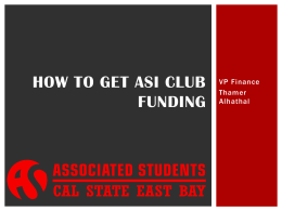 ASI Club Funding