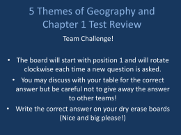 5 Themes of Geography and Chapter 1 Test Review