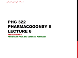 PHG 322 lecture 6