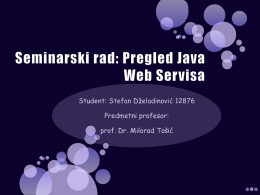 Pregled Java Web Servisa
