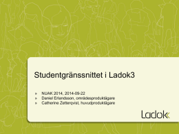 S3B. Studentgränssnittet i Ladok3