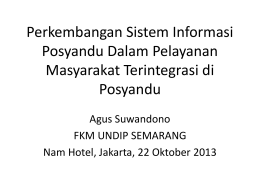 Perkembangan Sistem Informasi Posyandu