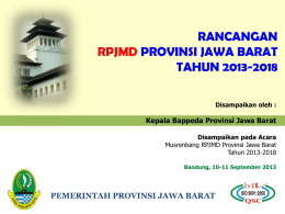 Paparan Kepala Bappeda Provinsi Jawa Barat