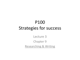 (Ch 9) Research and writing