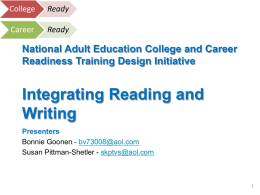 CCR Instruction Content Track INTEGRATING READING AND