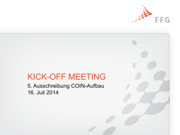 Präsentation Kick-off-Meeting 16.7.2014