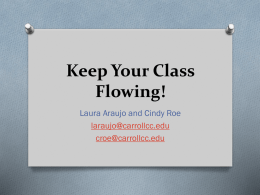 Keep Your Class Flowing! - Carroll Community College