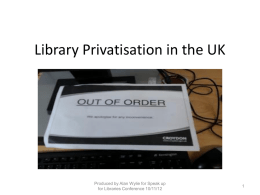 SUFLConference2012_Privatisationworkshop