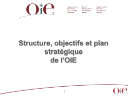 Structure, objectifs et plan stratégique de l`OIE