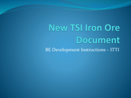 New TSI Iron Ore Document