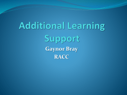 Additional Learning Support Presentation