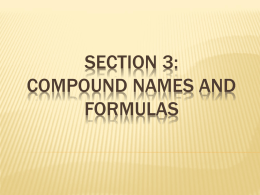 C6S3 - Compound Names anf Formulas