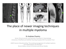 The place of newer imaging techniques in multiple myeloma — Dr