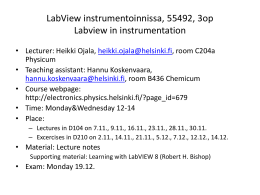 LabView instrumentoinnissa, 55492, 3op