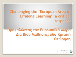 Challenging the `European Area of Lifelong Learning`