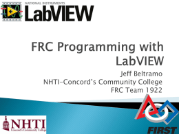 FRC Programming with Labview