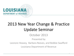 2014 Changes - Louisiana Department of Revenue