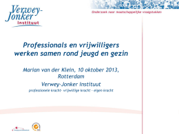 Presentatie Marian van der Klein - vrijwillige inzet voor en door