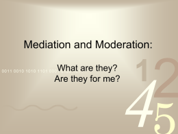 Mediation and Moderation:
