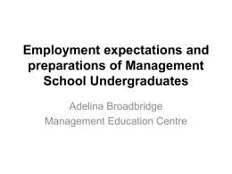 Employment expectations of Management School Graduates