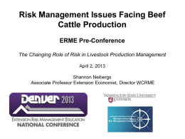 Risk Management Issues Facing Beef Cattle Production