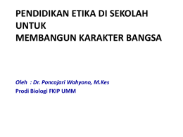 pendidikan etika di sekolah untuk membangun karakter